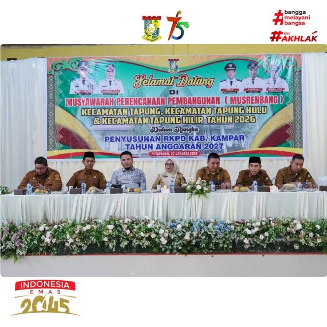 
					Wakil Bupati Kampar Buka Dan Pimpin Musrenbang Kecamatan,Tapung, Tapung Hulu Dan Tapung Hilir Tahun 2026