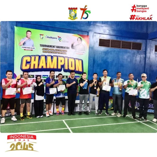 
					Bupati Resmi Tutup Turnamen Badminton HUT Kampar ke-76 Tahun 2026