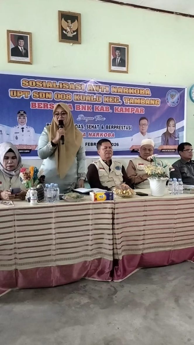 
					Sosialisasi Anti Narkoba Digelar di SDN 008 Kualu, Tanamkan Remaja Cerdas dan Berprestasi Tanpa Narkoba