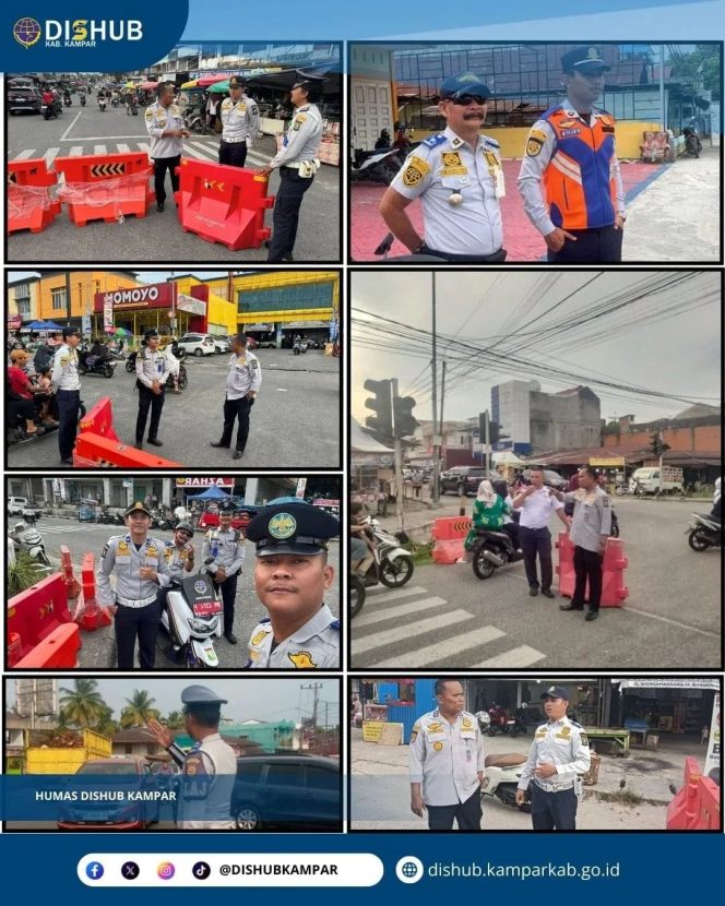 
					Monitoring Pengamanan Lalu Lintas Pasar Ramadhan, Dishub Kampar Pastikan Arus Tetap Lancar