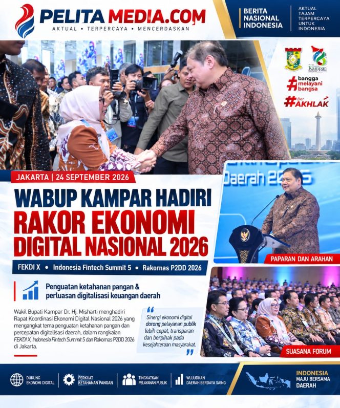
					Wakil Bupati Kampar Hadiri FEKDI X, Indonesia Fintech Summit and Expo 2026 dan Rakornas P2DD