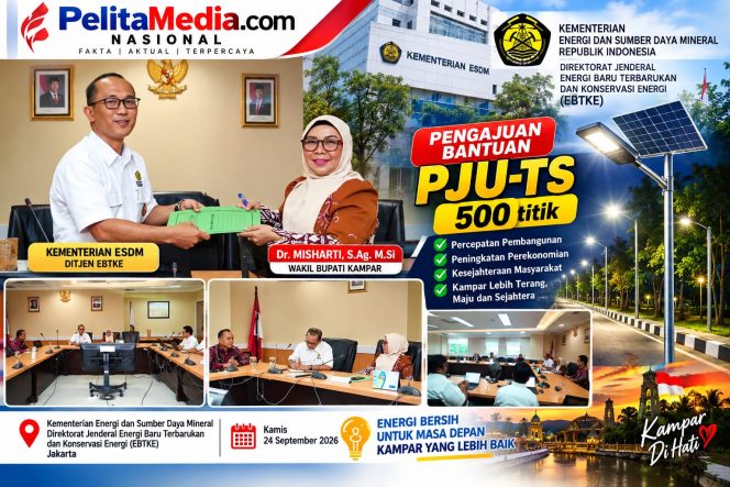 
					Wabup Kampar Tindak Lanjuti Usulan 500 Titik PJU-TS ke Kementerian ESDM