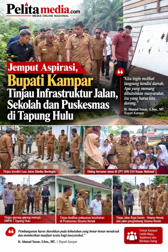 
					Jemput Aspirasi, Bupati Kampar Tinjau Infrastruktur Jalan, Sekolah dan Puskesmas di Tapung Hulu