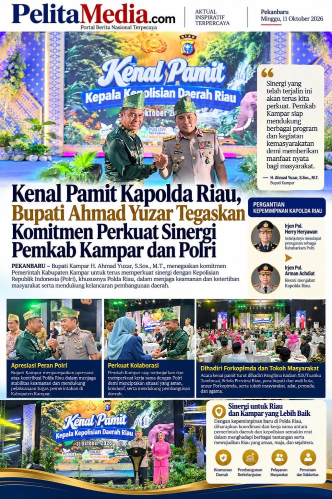 
					Kenal Pamit Kapolda Riau, Bupati Ahmad Yuzar Tegaskan Komitmen Perkuat Sinergi Pemkab Kampar dan Polri