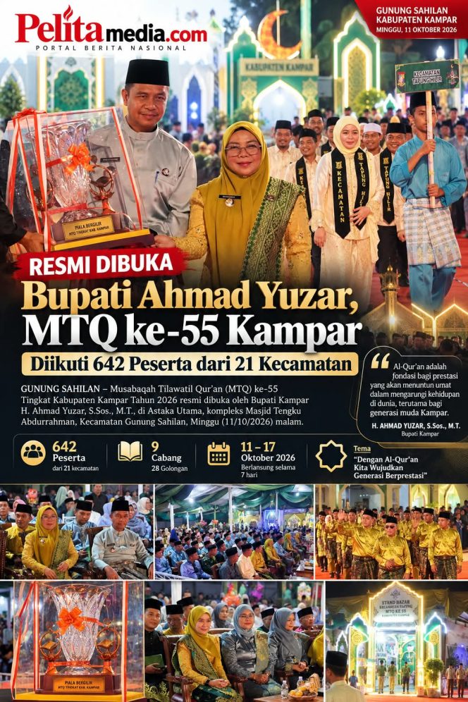 
					Resmi Dibuka Bupati Ahmad Yuzar, MTQ ke-55 Kampar Diikuti 642 Peserta dari 21 Kecamatan