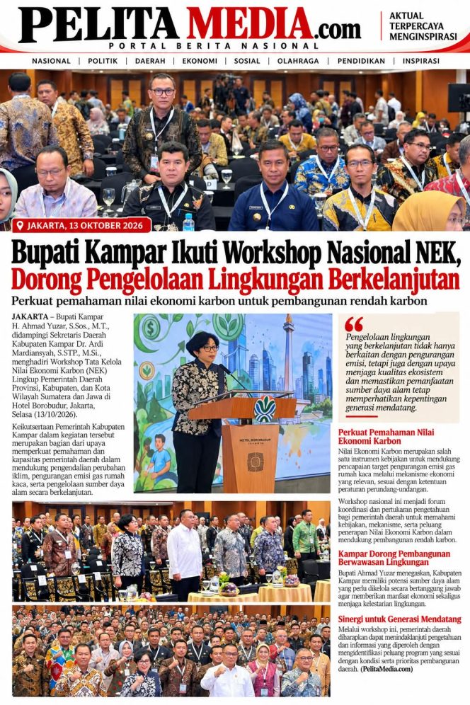 
					Bupati Kampar Ikuti Workshop Nasional NEK, Dorong Pengelolaan Lingkungan Berkelanjutan