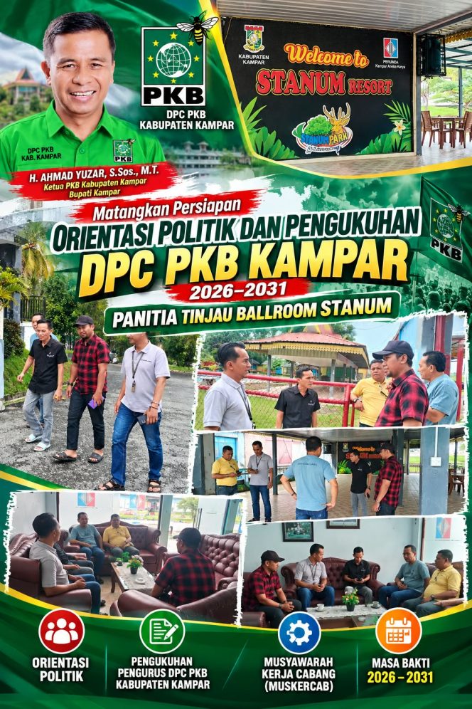 
					Matangkan Persiapan Orientasi Politik dan Pengukuhan DPC PKB Kampar 2026–2031, Panitia Tinjau Ballroom Stanum