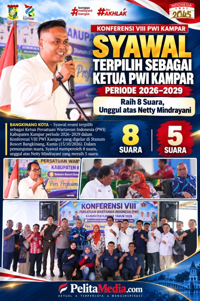 
					Syawal Terpilih sebagai Ketua PWI Kampar Periode 2026–2029, Raih 8 Suara