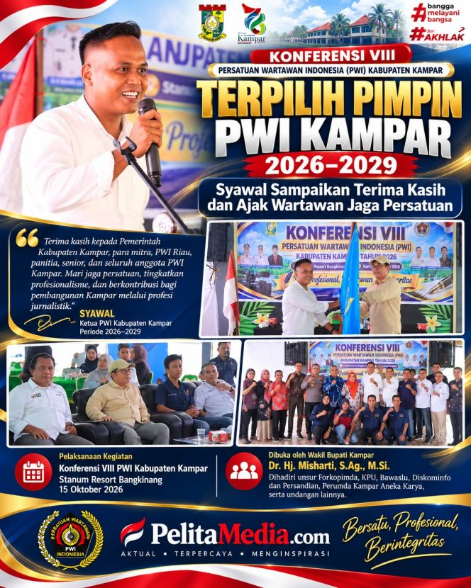 
					Terpilih Pimpin PWI Kampar 2026–2029, Syawal Sampaikan Terima Kasih dan Ajak Wartawan Jaga Persatuan