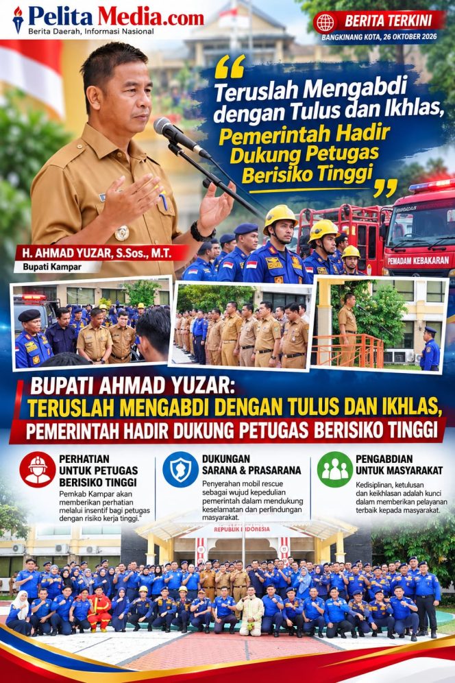 
					Bupati Ahmad Yuzar: Teruslah Mengabdi dengan Tulus dan Ikhlas, Pemerintah Hadir Dukung Petugas Berisiko Tinggi